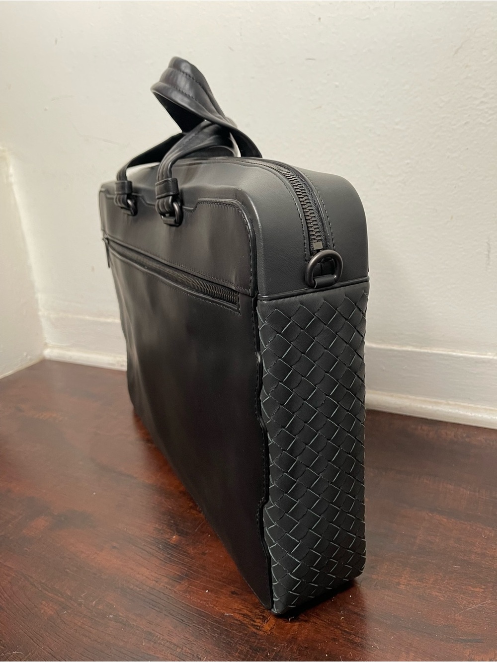 BOTTEGA VENETA BLACK LEATHER INTRECCIATO BRIEFCASE LAPTOP BAG $4200 RETAIL - Picture 10 of 15